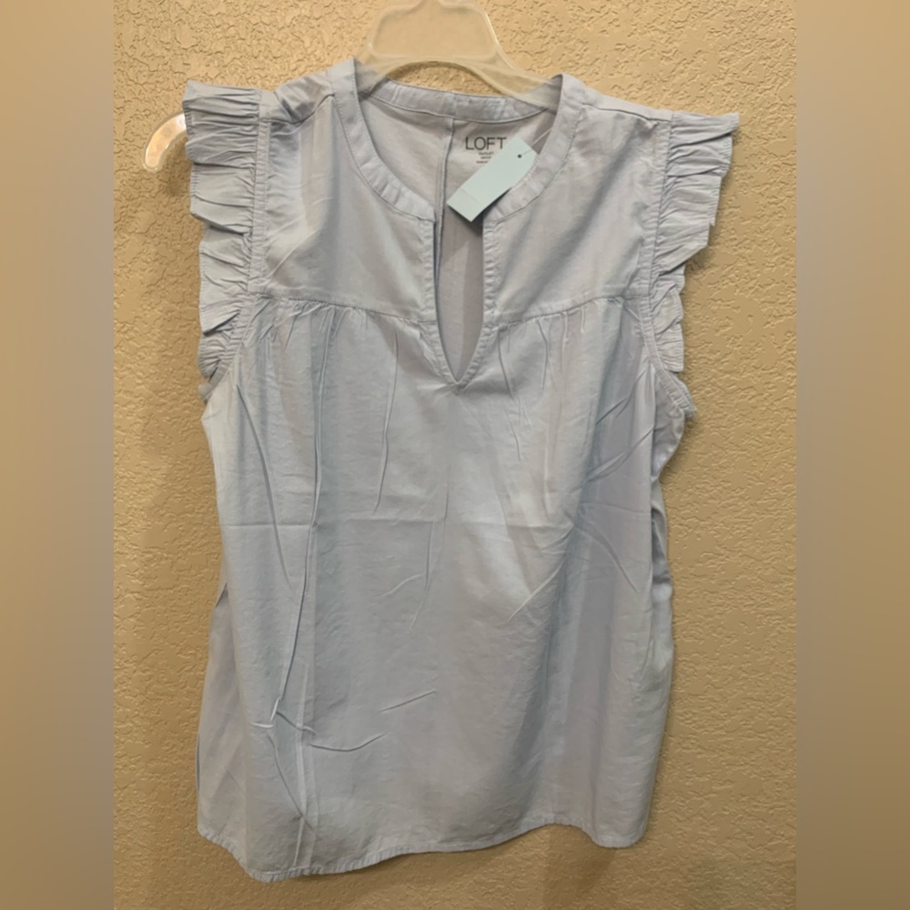Flutter sleeve blue top from Loft